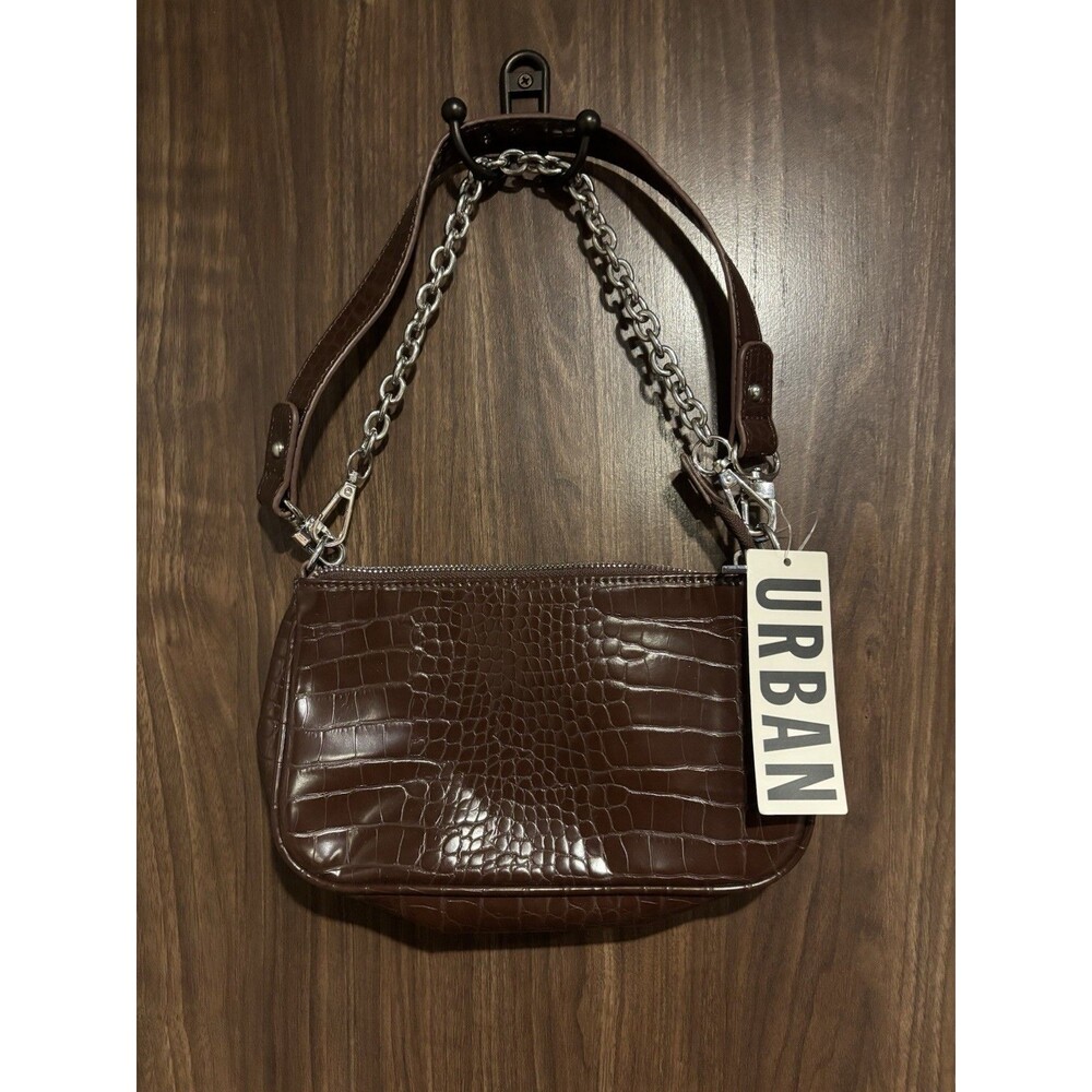 Urban Outfitters Rosie Chain Baguette Purse Brown NWT